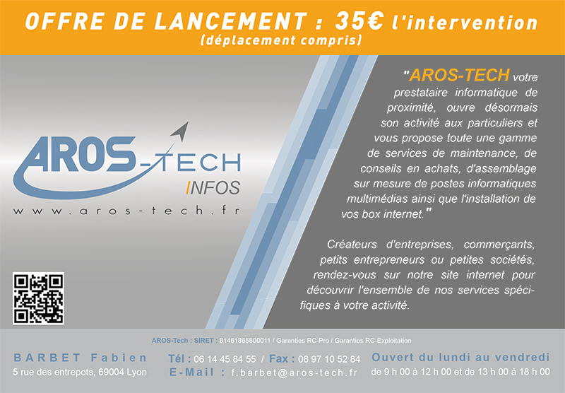 Flyer de lancement Aros-Tech