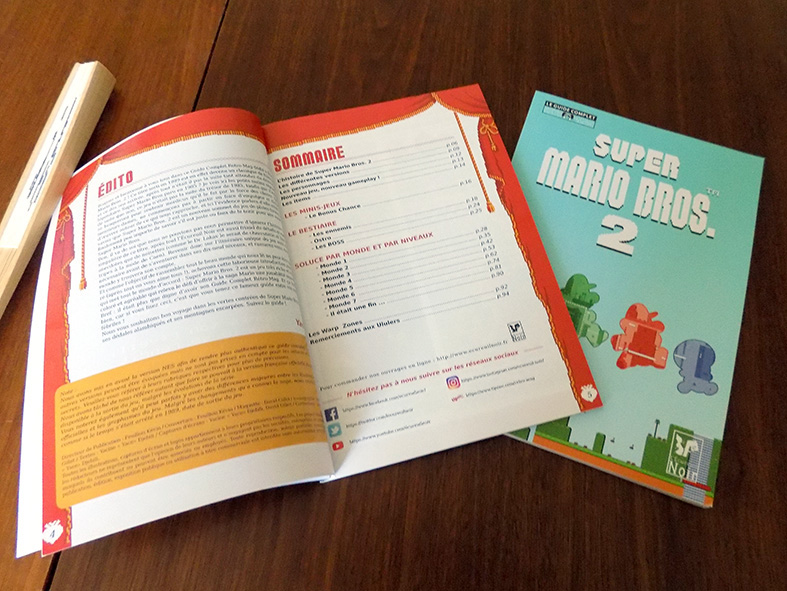 Pages Édito et Sommaire du Guide Super Mario Bros. 2.