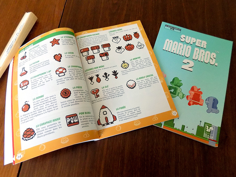 Pages de listing des items du Guide Super Mario Bros. 2.