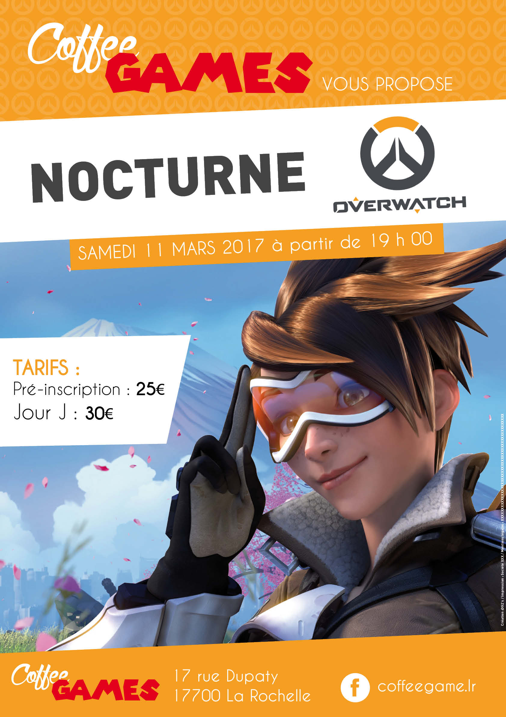 Affiche Overwatch pour le Coffee Games de La Rochelle.