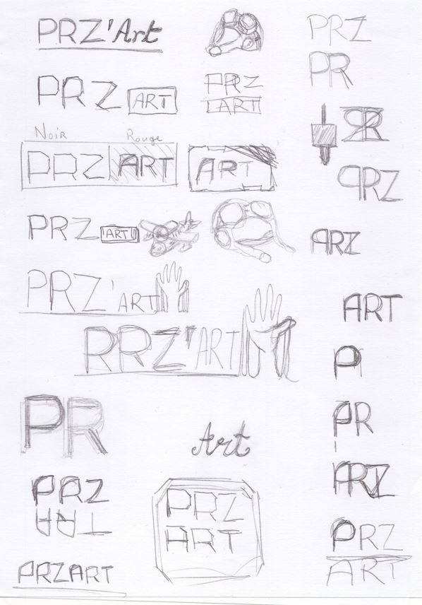 Esquisses du logo PRZ ART